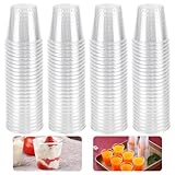 Kleemeiero 200Stück Schnapsgläser Plastik 30ml/3cl Shotgläser Wiederverwendbarer Plastikbecher Trinkbecher Transparent Shot Becher Partybecher Schnapsbecher für Geburtstage Verkostung Partys