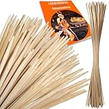 ORANGE DEAL 100 Stockbrot Spieße Stöcke, Marshmallow Spiesse, Grillspieße, Stäbe, Lagerfeuer Spieße aus Bambus Holz für Kinder, Feuerschale, Grill + Rezeptheft