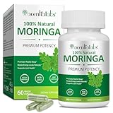 Moringa Kapseln 800mg, 60 Stück Vegan & ohne Zusätze - 30 Tage Vorrat Unterstützt Energie, Gelenke, Immunsystem und Darmgesundheit