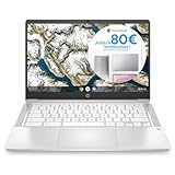 HP Chromebook 14a-na0005sf Notebook 14 Zoll FHD (Intel Celeron B830, 8 GB RAM, 128 GB eMMC, AZERTY, ChromeOS) Weiß