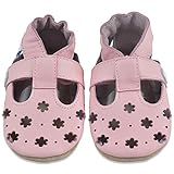 Baby Sandalen - Lauflernschuhe - Krabbelschuhe - Babyschuhe - Rosa Blumen 12-18 Monate (Größe 22/23)