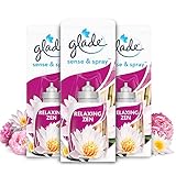 Glade (Brise) Sense & Spray Nachfüller (für Glade Lufterfrischer Gerät), Relaxing Zen Duft, 3er Pack (3x18 ml)