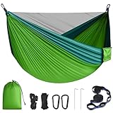 Hängematte Outdoor Hängematte mit Moskitonetz - 300kg Tragkraft Hängematte für 2 Personen, 290x140cm Camping Doppelhängematte, Atmungsaktiv Ultraleicht Fallschirm Nylon Camping Reisehängematte