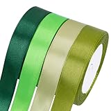 Foshird Grünes Satinband, 20 mm dick, für Geschenkverpackungen, Basteln, Haarschleifen, Party-Dekorationen, Hochzeit, Auto, Kuchen, Weihnachten