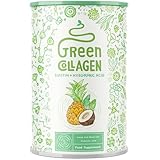 Alpha Foods Collagen Pulver (400g) - Kollagen Hydrolysat Peptide Type I, II & III - Hochdosiert Kollagenpulver mit Kulturenkomplex, Hyaluronsäure und Greens Pulver - Pina Colada - Aus Deutschland