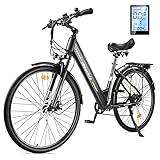 eboocicle E-Bike, Elektrofahrrad 28 Zoll Trekkingrad E-Cityrad mit 36V 13Ah Lithium-Akku, 250W Motor Shimano 7-Gang Ebike, Electric Bicycle für Lange Reichweite bis 100KM für Damen und Herren