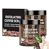 Mnozreo Kaffee-Gesichtspeeling, Peeling Gesicht, Gesichtspeeling Frau, Korean Skincare, Natürliches Kaffee Body Scrub Peeling, Reinigt die Poren, Sanfte Exfoliation für Gesicht und Körper (2pc, 100g)
