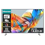 Hisense 65U6KQ 164 cm (65 Zoll) Fernseher 4K Mini LED ULED HDR Smart TV, Quantum Dot, 60Hz, HDMI 2.0, Game Mode Plus, Dolby Vision & Atmos, Bluetooth, Alexa Built-in, anthrazit [2023], Schwarz