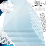 KESSER® 14x Polycarbonat Hohlkammerstegplatten 4mm | 14,7m² Doppelstegplatte - 70 x 150 | Stegplatten UV-beständig Für Gewächshaus Gartenbau Carports | 50xKlammern, 50xZ-Clips & 30xGewächshausclips