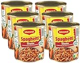 MAGGI Spaghetti Bolognese, leckeres Fertiggericht mit würzigen Fleisch- und Karottenstückchen, für Topf & Mikrowelle, ideales Festival-Essen, 6er Pack (6 x 800g)