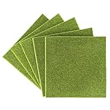 Ideen mit Herz Grasmatten-Set | 5 Stück | Kunst-Gras | Modellbau | Dekoration | Miniatur-Garten | 20 cm x 20 cm | 4 mm hoch | grün