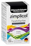 simplicol Textilfarbe expert Mitternacht-Schwarz 1718 - Zum Umfärben und Auffrischen von Kleidung, Waschmaschinenfest, für Baumwolle, Wolle, Seide, Leinen, Viskose & Mischgewebe