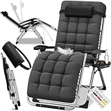 ELONEO Liegestuhl klappbar inkl. Premium Polster,...