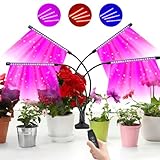 Pflanzenlampe LED,CNMTCCO 80 LEDs 4 Pflanzenleuchte Wachstumslampe 3 Licht-Modi & 10 Dimmstufen 360°Adjustable Schwanenhals ，3/9/12H Timer für große Pflanzen Blum