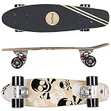 FunTomia Mini-Board Cruiser Skateboard 57cm aus 7-lagigem kanadischem Ahornholz inkl. Mach1 ABEC-9 Kugellager - mit oder Ohne LED Rollen