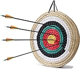 Zielscheibe Bogenschießen, Große und Dicke Traditionelle Handgefertigte Strohzielscheibe, Outdoor-Bogenschießen-Zubehör für Compound Bogen, Armbrust, Kinder, Anfänger und Profis