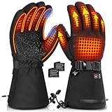 JEMULICE Beheizte Handschuhe Damen und Herren, Beheizbare Handschuhe mit 7.4V 3000mAh Elektrisch Wiederaufladbare Batterie, Heizhandschuhe Ski, Warme Handschuhe für Winter Snowboard Wandern Radfahren