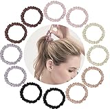 12 Stück Yomaido Scrunchies Haargummi, Seide Haarringe Satin Haargummi Klein, Silk Scrunchie 6 Farben, Hair Ties Für Damen Und Frauen,Pferdeschwanz Reißfeste Zopfgummis