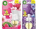 Air Wick Duftstecker Starter-Set Paket inklusive 1 Geräte & 1 x 19ml Kirschblüte & Himbeere Nachfüller & 1 x Bergamotte & Lavendel 19ml Nachfüller