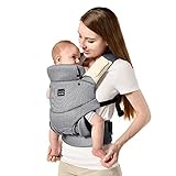 Maydolly 360 Mesh Baby Carrier 3-36 Months 3D Face-in and Face-Out Carrier,3 in 1 Front and Back Carry with Teething Pads Gery…