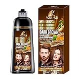 Dunkelbraun Hair Color Shampoo für graues Haar, Haarfärbemittel in wenigen Minuten, natürliches und langanhaltendes Haarfärbeshampoo für Männer und Frauen, 14,2 Fl.Oz