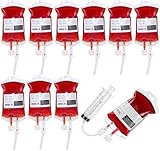 Halloween Trinkgefäß Blutbeutel, 10 Stück Befüllen Blutbeutel, Halloween IV Taschen Blutbeutel Trinkbeutel, Halloween Infusionsbeutel blutbeutel, für Cosplay Vampire Zombie, Party Requisit Deko