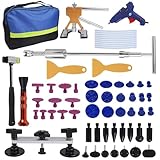 Takezuaa 66 Pcs Ausbeulwerkzeug Dellen Reparaturset Auto - Beulenzieher, Gleithammer aus Aluminium, Golden Lifter - KFZ Werkzeug für Karosserie, Hagelschaden & Beulenentfernung