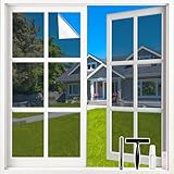 LEMON CLOUD Spiegelfolie Silber - Sonnenschutzfolie Fenster innen, Sichtschutz Fensterfolie von aussen Blickdicht Durchsichtig, Statische Selbstklebend, 60 X 200 cm mit Werkzeug