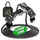 EIDYBOX Ladekabel 11KW Dreiphasig 10M Typ 2 auf Typ 2 EV Ladegerät 16A Kompatibel mit Model S/3/X/Y, e-Golf/e-UP/ID.3, i3/i8, EQC/EQS