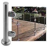 Geländerpfosten aus Glas für Terrassen und Balkon – langlebiges Glasgeländersystem mit Klemmen, ideal für stilvolle Decks und Zäune, einfach zu installieren