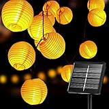 Auting Solar Lichterkette Lampion Außen,Lampions Außen Wetterfest 6M 20 LED Laternen Solarlampen für Lichterkette Aussen, 8 Modi Solar Beleuchtung für Garten, Balkon,Hof,Fest Deko (Warmweiß)