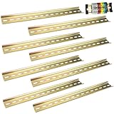 8 Stück DIN Schiene 29.5cm Lang 3.5cm Breit Reihenklemmen Hutschiene, Farbe Stahl Steckdose Montageschiene, Schrankaufhängeschiene für Verteilerschrank Schaltschrank Einbau (Gelb)