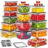 Wwtop 42er Frischhaltedosen mit Deckel, Vorratsdosen Set (21 Behälter + 21 Deckel), Meal Prep Boxen, Auslaufsicher Aufbewahrungsbox mit Deckel Küche für Mikrowellen Kühlschrank, BPA-Frei