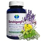 BERUHIGUNG, ENTPANNUNG 180 Kapseln PFLANZLICHES Beruhigungsmittel mit Baldrian Hopfen Melisse Lavendel Johanniskraut Passionsblume. Natürliche BERUHIGUNGSKAPSELN. OHNE ZUSATZSTOFFE. 26720-180