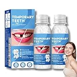 2PCS Vorübergehende Zahnfüllung Reparatur Kit Zahnzement Selbsthärtend Dauerhaft Zahnreparatur Perlen für Temporäre Zähne Reparatur Gefälschte Zähne Füllung Selber Machen Zahnkleber