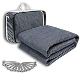 Froadp 3 x 3 m Camping Outdoor Teppich Vorzeltteppich Wetterfest aus HDPE mit Aluminiumringen und Erdspießen Gewebeplane Campingmatte Zeltteppich im Freien mit Tragetasche für Versammlungen Ausflüge