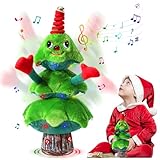 icyant Singender und Tanzender Weihnachtsbaum 14' Weihnachten Plüsch mit Musik und Lichtern Plüschpuppe Tanzen Elektrisches (Wiederaufladbares Modell)