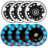 8 Pack Leuchtende Inline Skate Rollen - 64mm 72mm 76mm 80mm LED Räder Mit Kugellager ABEC-9 - 82a 85a Wheels Für K2 Hudora Gonex Apollo