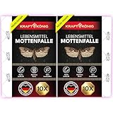 KRAFTKÖNIG Premium Lebensmittelmotten Falle (2er Pack) - 10x Mottenfalle Lebensmittel mit Langzeitwirkung - Pheromonfalle mit starker Lockwirkung - geruchlose Lebensmittel Mottenfalle