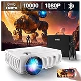 Staratlas Beamer,Full HD 1080P Beamer,Bluetooth Beamer 4K Unterstützt,Tragbare Mini Beamer Heimkino,Home/Outdoor Projektor Kompatibel mit Smartphone/HDMI/USB/AV/Fire Stick/PS5 (fig. reaktionär)