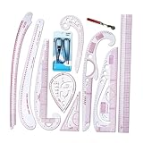 harayaa Metrisches Lineal-Set, Schneider-Lineal, biegbare Blusen-Tuch-Design-Schablonen, französisches Kurvenlineal-Set für Schneider und Designer zum Zeichnen, Heimwerken, Nähprojekt, 11 Stück