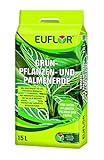 Euflor Grünpflanzen- und Palmenerde 15 L Beutel hochwertige Spezialerde für Grün- und Palmenpflanzen im Innenbereich, mit Vitalhumus und 8 Wochen Bedarfsversorgung