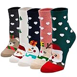 ZFSOCK Weihnachtssocken Festlicher Socken Damen Lustige Baumwolle Socken mit Weihnachtsmotiv Bunte Neuheit Christmas Socks Weihnachts- und Neujahr,7.Weihnachten,35-42