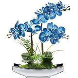 Kunstblumen Orchideen Künstliche Phalaenopsis Bonsai Kunstblumen wie Echt im Topf Künstliche Blumen Deko für Wohnzimmer Badezimmer Tisch Dekoration, Höhe 38CM