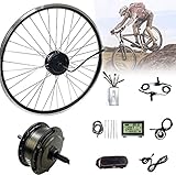 DRFGHK Elektrofahrrad-Umrüstsatz Vorderrad, 48 V 1000 W/1500 W E-Bike-Umrüstsatz Bürstenloser Nabenmotor, 20'/24'/26'/27,5'/28'/29'/700C Vorderrad, E-Bike-Kit mit KT-LCD3-Display,20in-1000w