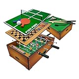 Sport1 Multigioco 6 in 1 Tischfußball - Tischfußball 6 gegen 6 Ausgänge/Tischtennis/Billardtisch/Schach/Dame & Backgammon 51 x 31 x 16 cm