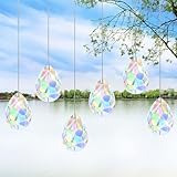 Sonnenfänger Kristall, 10 Stück Suncatcher, 38 mm Kristalle zum Aufhängen, Prisma Kristall Tropfen, Lichtfänger für Kronleuchter Anhänger, Fenster, Garten, Hochzeit Dekor