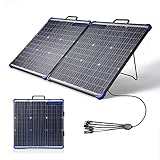 Topunive Solarpanel Faltbar 100W 18V Bifaziales Solarmodul für Tragbares Powerstation Solargenerator Camping Notfälle Outdoor Garten Balkon (watts, 100)