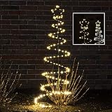 HI LED Spiral Weihnachtsbaum mit 180 Mini-Lichtern aus Metall Spiralbaum Tannenbaum Christbaum Lichterbaum Beleuchteter Weihnachtsbaum mit Mast für Innen und Außen Weihnachtsdekoration76903