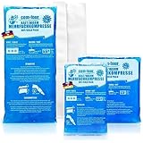 com-four® 3x Mehrfach-Kompresse in 3 verschiedenen Größen mit Vlies-Hülle, Warm & Kaltkompressen - Sparpack Kühlpads, Kühlpacks - mikrowellengeeignet - Made in Germany (3 Stück)